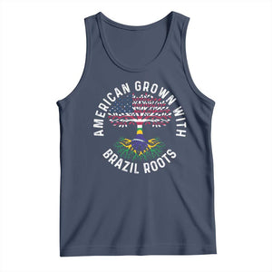 Brazilian Roots American Grown Tree Flag Tank Top TS14 Navy Print Your Wear