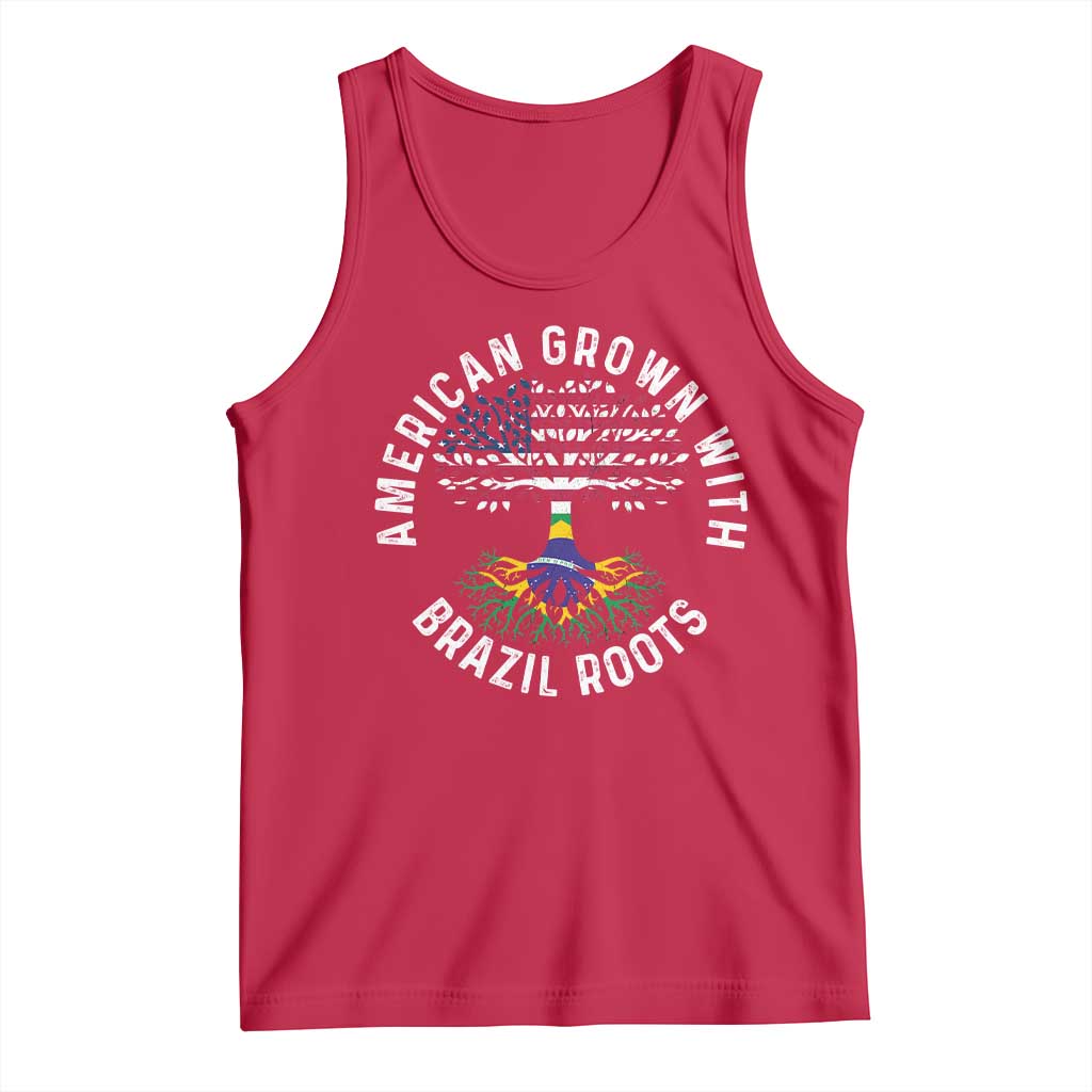 Brazilian Roots American Grown Tree Flag Tank Top TS14 Red Print Your Wear
