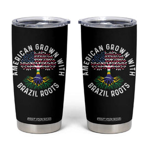 Brazilian Roots American Grown Tree Flag Tumbler Cup TS14 Black Print Your Wear