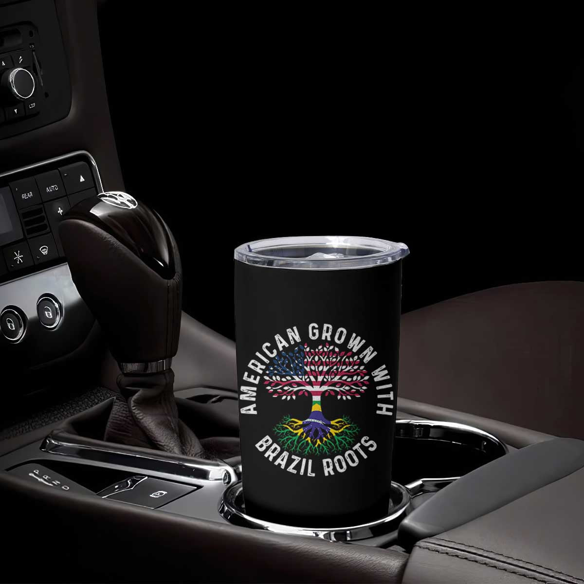 Brazilian Roots American Grown Tree Flag Tumbler Cup TS14 Print Your Wear