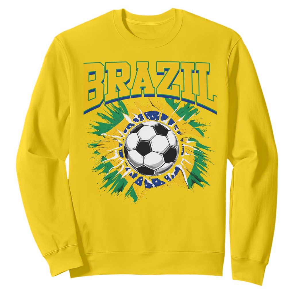 Brazil Soccer Fan Sweatshirt Brazilian Football Game Day Fan TS14 Daisy Print Your Wear