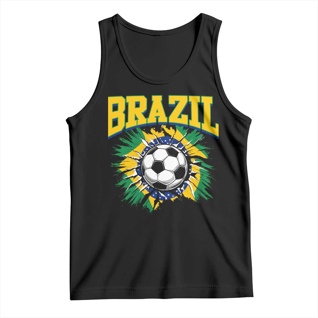 Brazil Soccer Fan Tank Top Brazilian Football Game Day Fan TS14 Black Print Your Wear