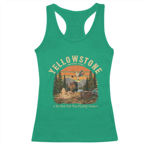 Yellowstone Do Not Pet The Fluffy Cows Racerback Tank Top Funny Bison Meme Wildlife Lover Gift TS14 Irish Green Print Your Wear