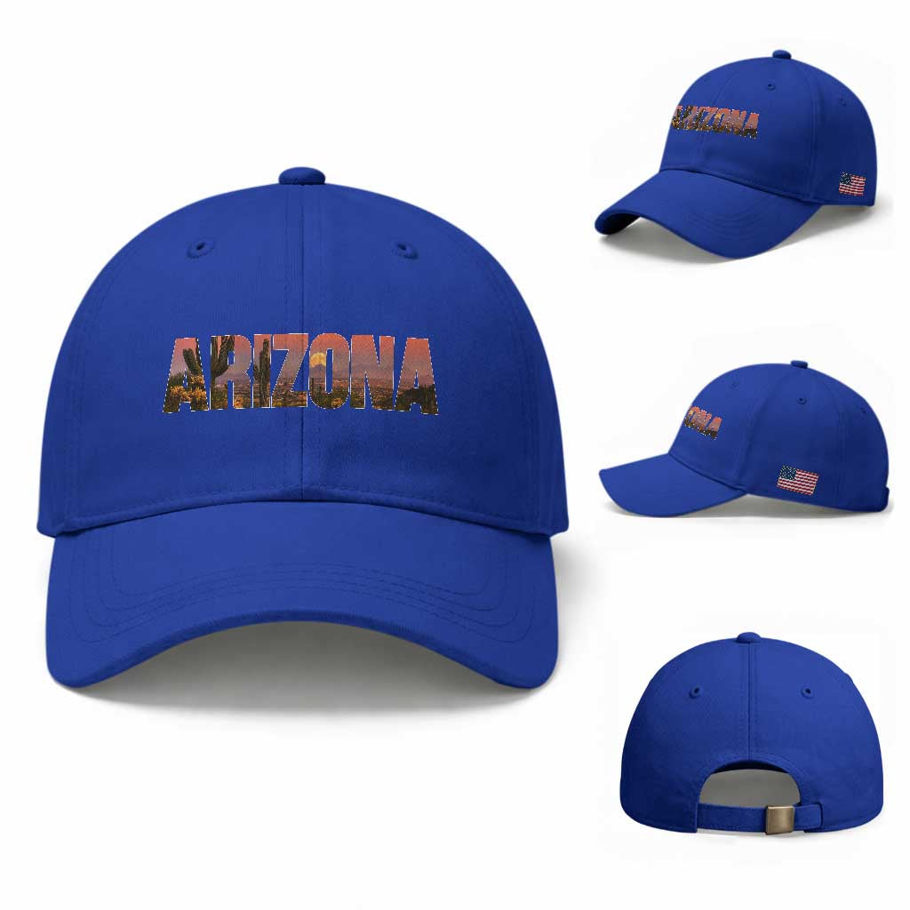 Arizona Photo Landscape Cactus Dessert Mountains Nature Baseball Cap TS14 Baseball Cap Universal Fit Royal Blue Print Your Wear