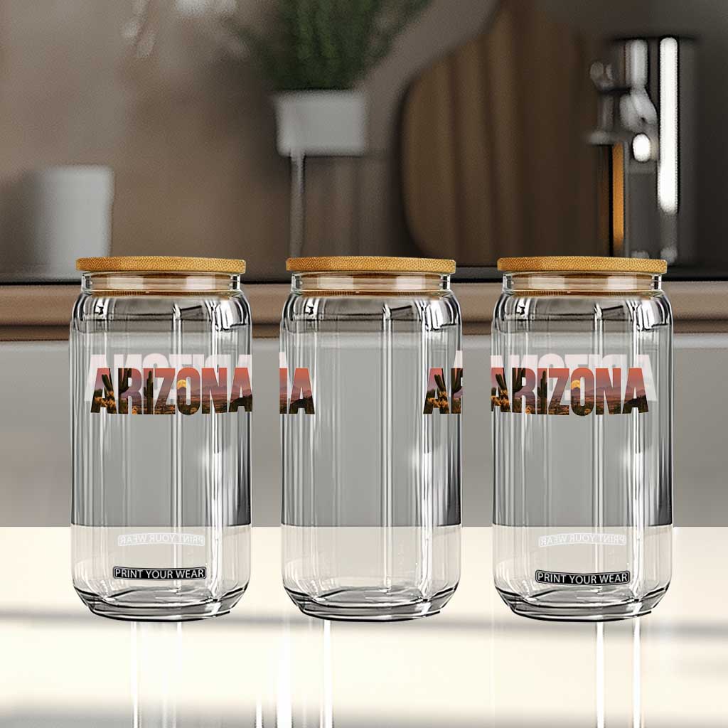 Arizona Photo Landscape Cactus Dessert Mountains Nature Glass Can TS14 Print Your Wear