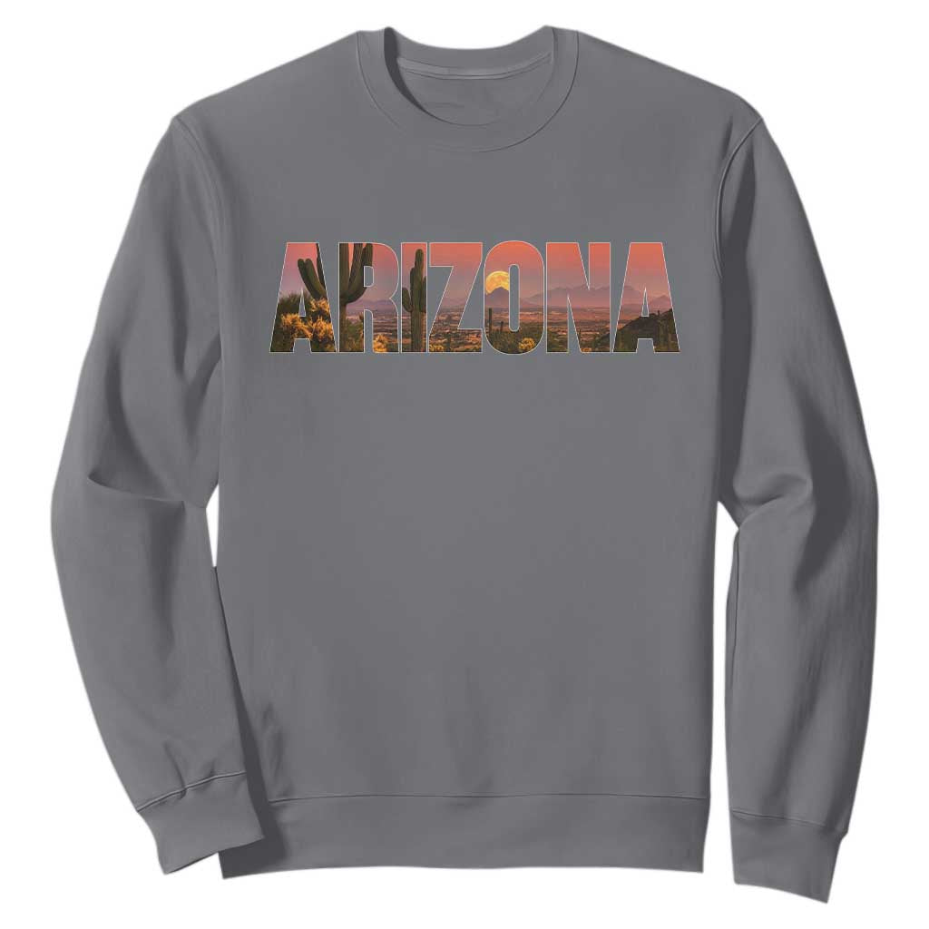Arizona Photo Landscape Cactus Dessert Mountains Nature Sweatshirt TS14 Charcoal Print Your Wear
