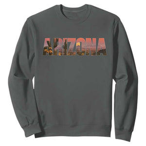 Arizona Photo Landscape Cactus Dessert Mountains Nature Sweatshirt TS14 Dark Heather Print Your Wear