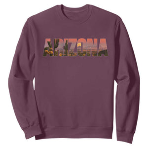 Arizona Photo Landscape Cactus Dessert Mountains Nature Sweatshirt TS14 Maroon Print Your Wear