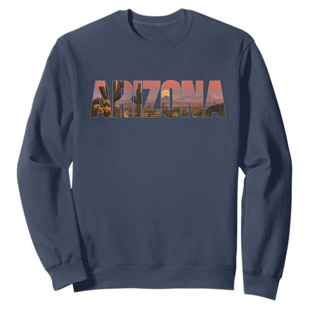 Arizona Photo Landscape Cactus Dessert Mountains Nature Sweatshirt TS14 Navy Print Your Wear