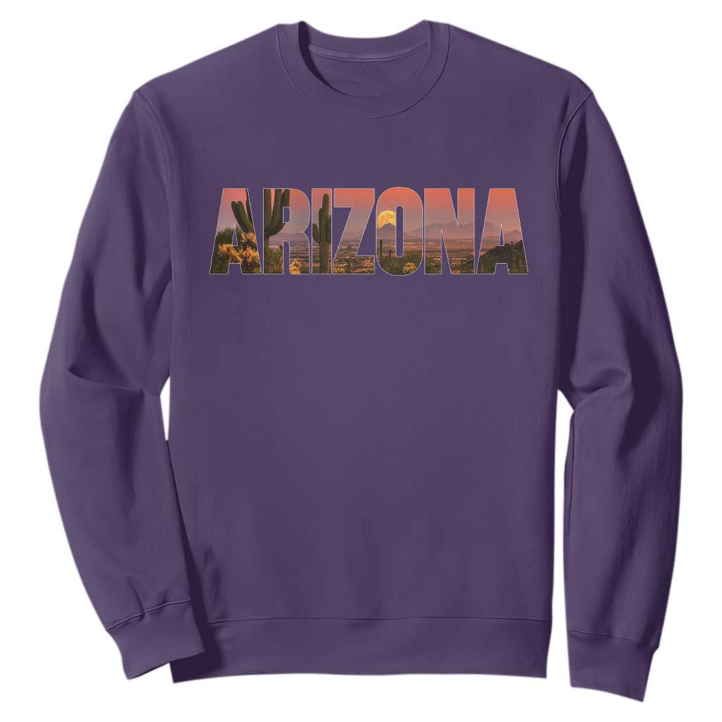 Arizona Photo Landscape Cactus Dessert Mountains Nature Sweatshirt TS14 Purple Print Your Wear