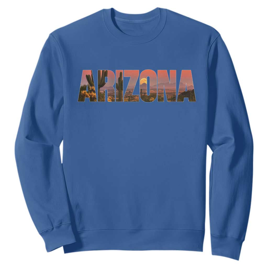 Arizona Photo Landscape Cactus Dessert Mountains Nature Sweatshirt TS14 Royal Blue Print Your Wear