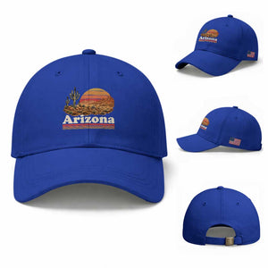 Arizona Desert Sunset Saguaro Cactus Mountains Nature Lover Baseball Cap TS14 Baseball Cap Universal Fit Royal Blue Print Your Wear