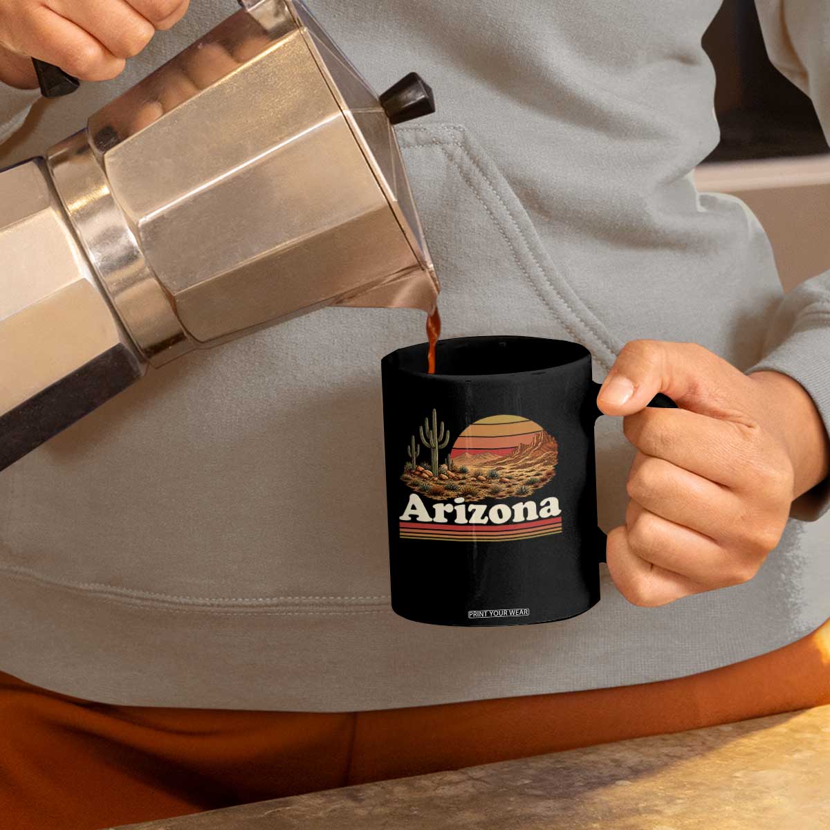 Arizona Desert Sunset Saguaro Cactus Mountains Nature Lover Coffee Mug TS14 Print Your Wear