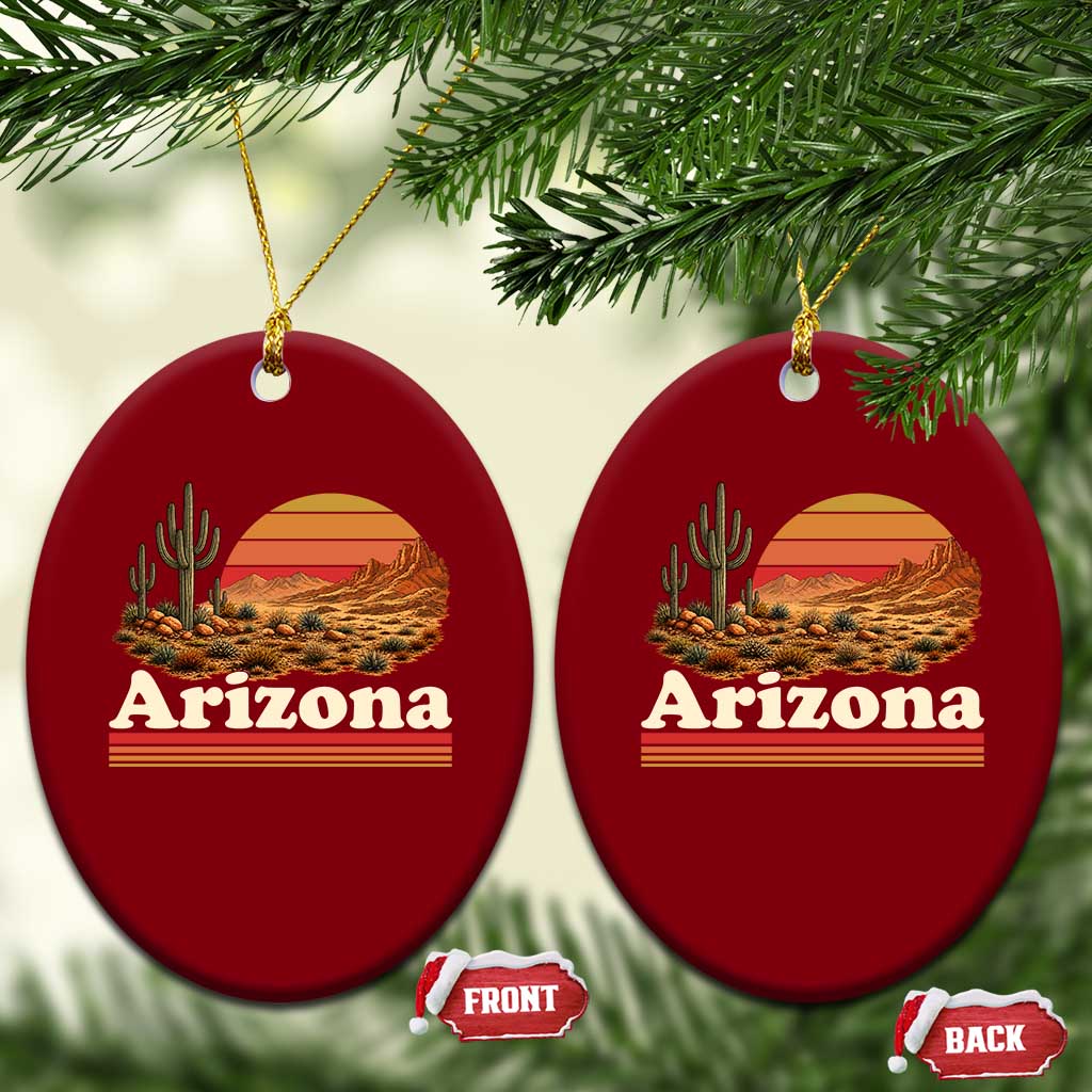 Arizona Desert Sunset Saguaro Cactus Mountains Nature Lover Ceramic Ornament TS14 Print Your Wear