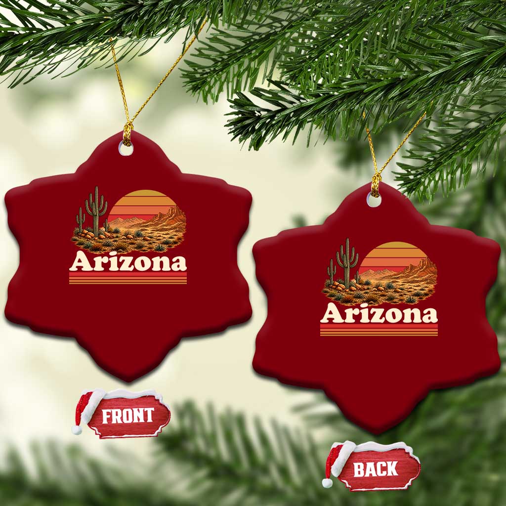 Arizona Desert Sunset Saguaro Cactus Mountains Nature Lover Ceramic Ornament TS14 Print Your Wear