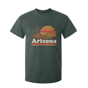 Arizona Desert Sunset Saguaro Cactus Mountains Nature Lover T Shirt For Kid TS14 Dark Forest Green Print Your Wear