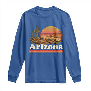 Arizona Desert Sunset Saguaro Cactus Mountains Nature Lover Long Sleeve Shirt TS14 Royal Blue Print Your Wear