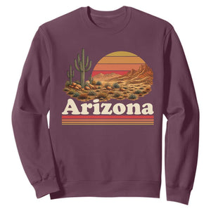 Arizona Desert Sunset Saguaro Cactus Mountains Nature Lover Sweatshirt TS14 Maroon Print Your Wear