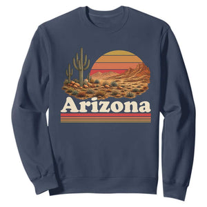Arizona Desert Sunset Saguaro Cactus Mountains Nature Lover Sweatshirt TS14 Navy Print Your Wear