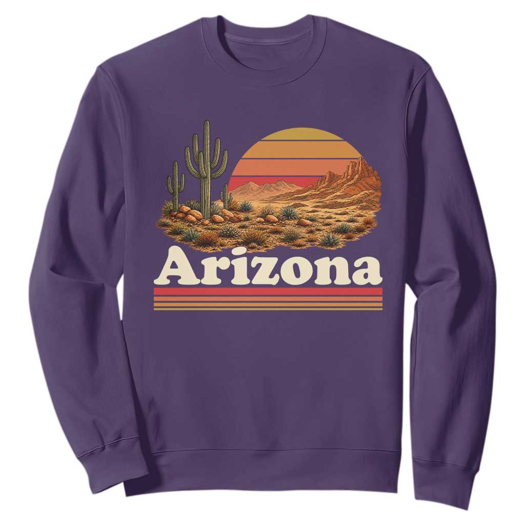 Arizona Desert Sunset Saguaro Cactus Mountains Nature Lover Sweatshirt TS14 Purple Print Your Wear