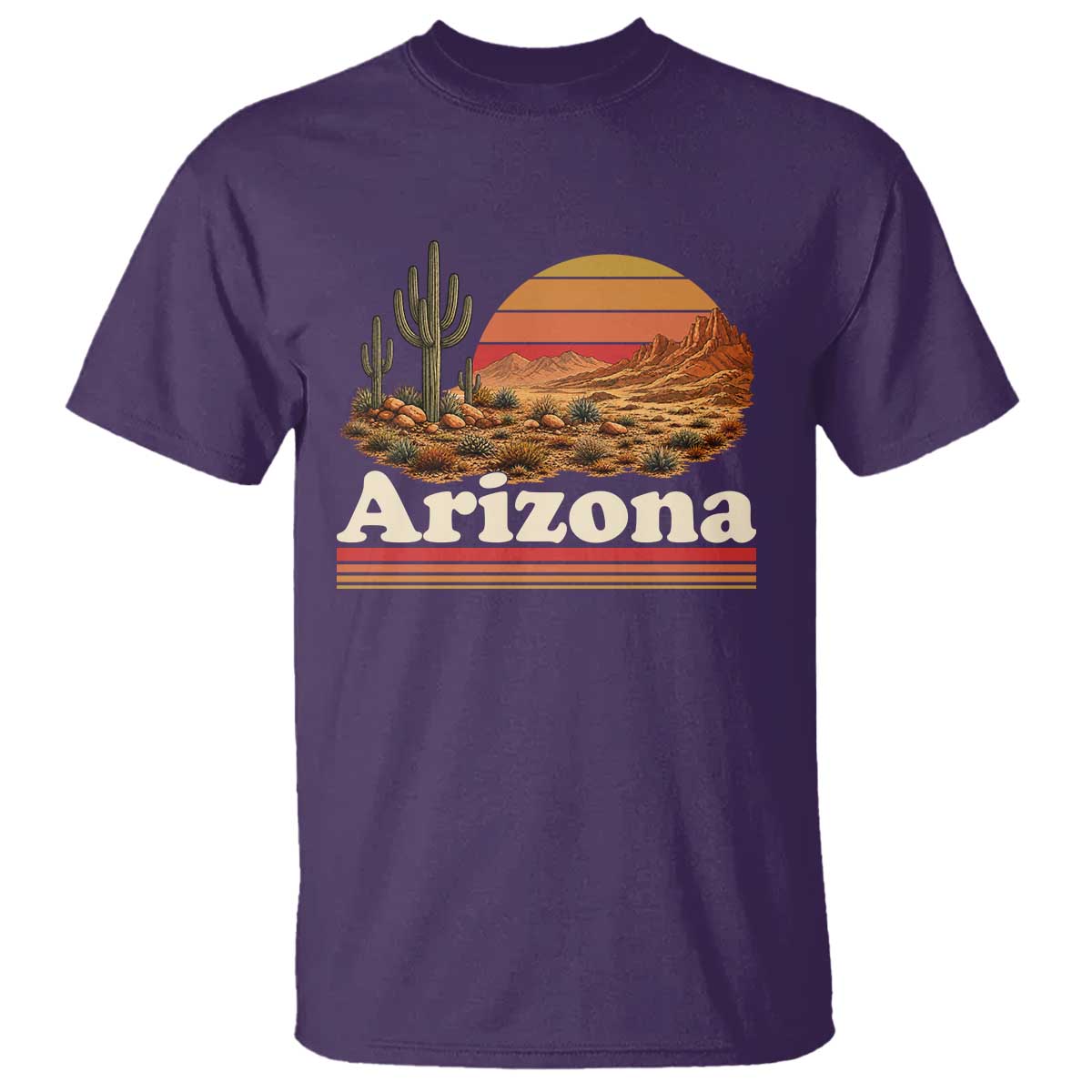 Arizona Desert Sunset Saguaro Cactus Mountains Nature Lover T Shirt TS14 Purple Print Your Wear
