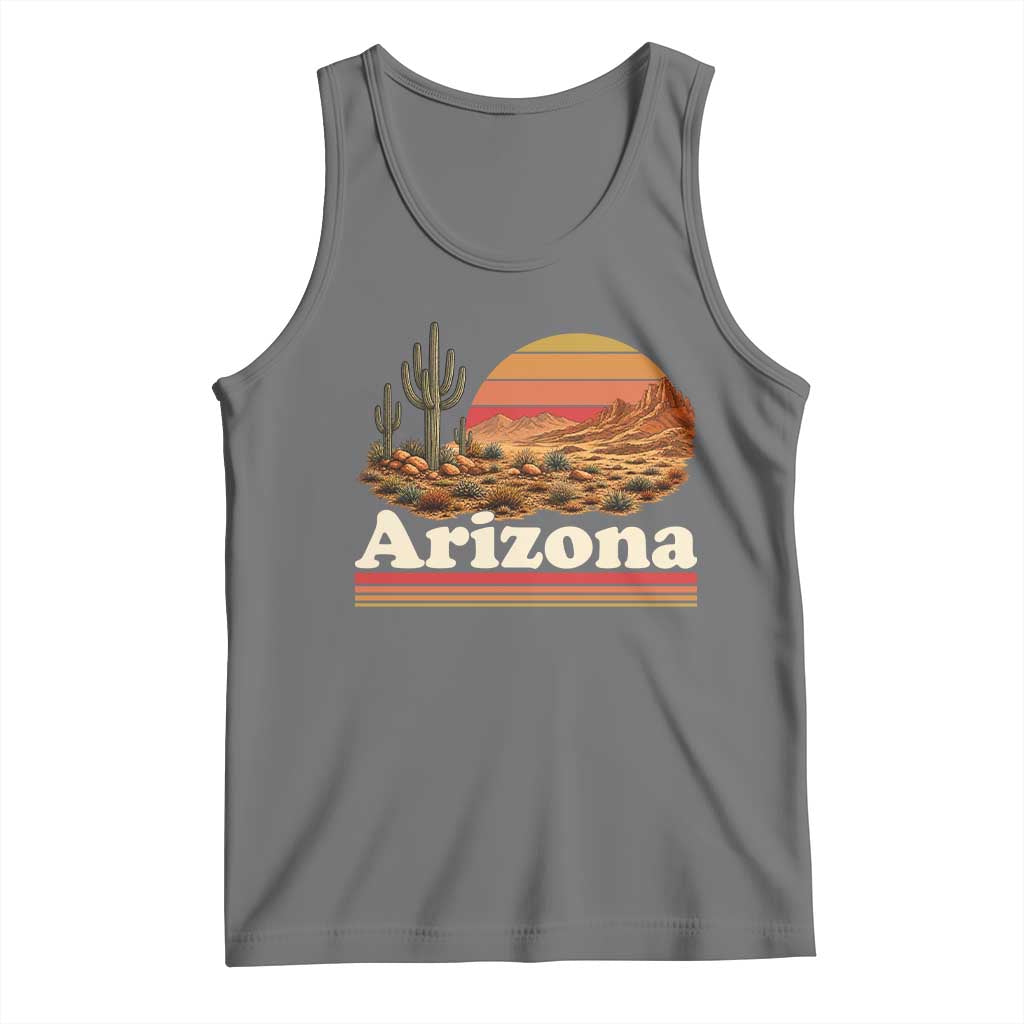 Arizona Desert Sunset Saguaro Cactus Mountains Nature Lover Tank Top TS14 Black Heather Print Your Wear