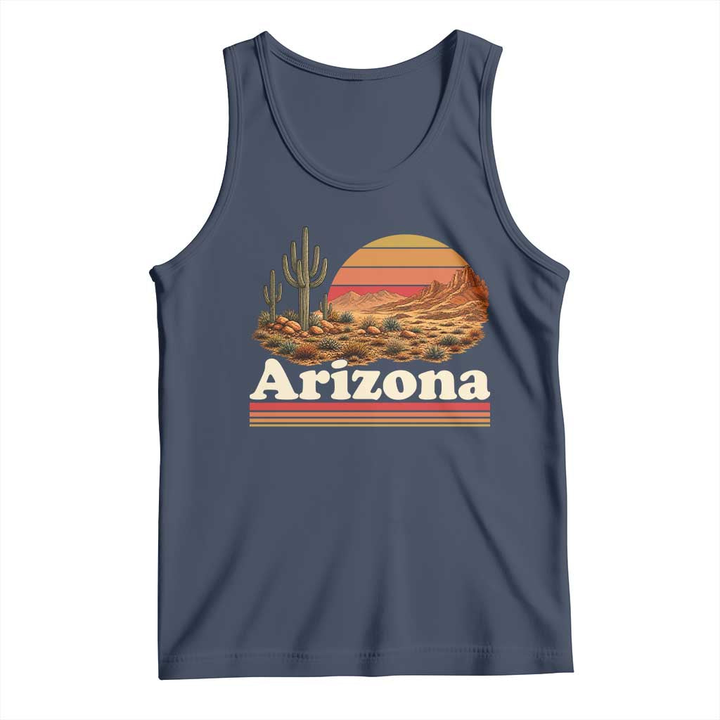 Arizona Desert Sunset Saguaro Cactus Mountains Nature Lover Tank Top TS14 Navy Print Your Wear