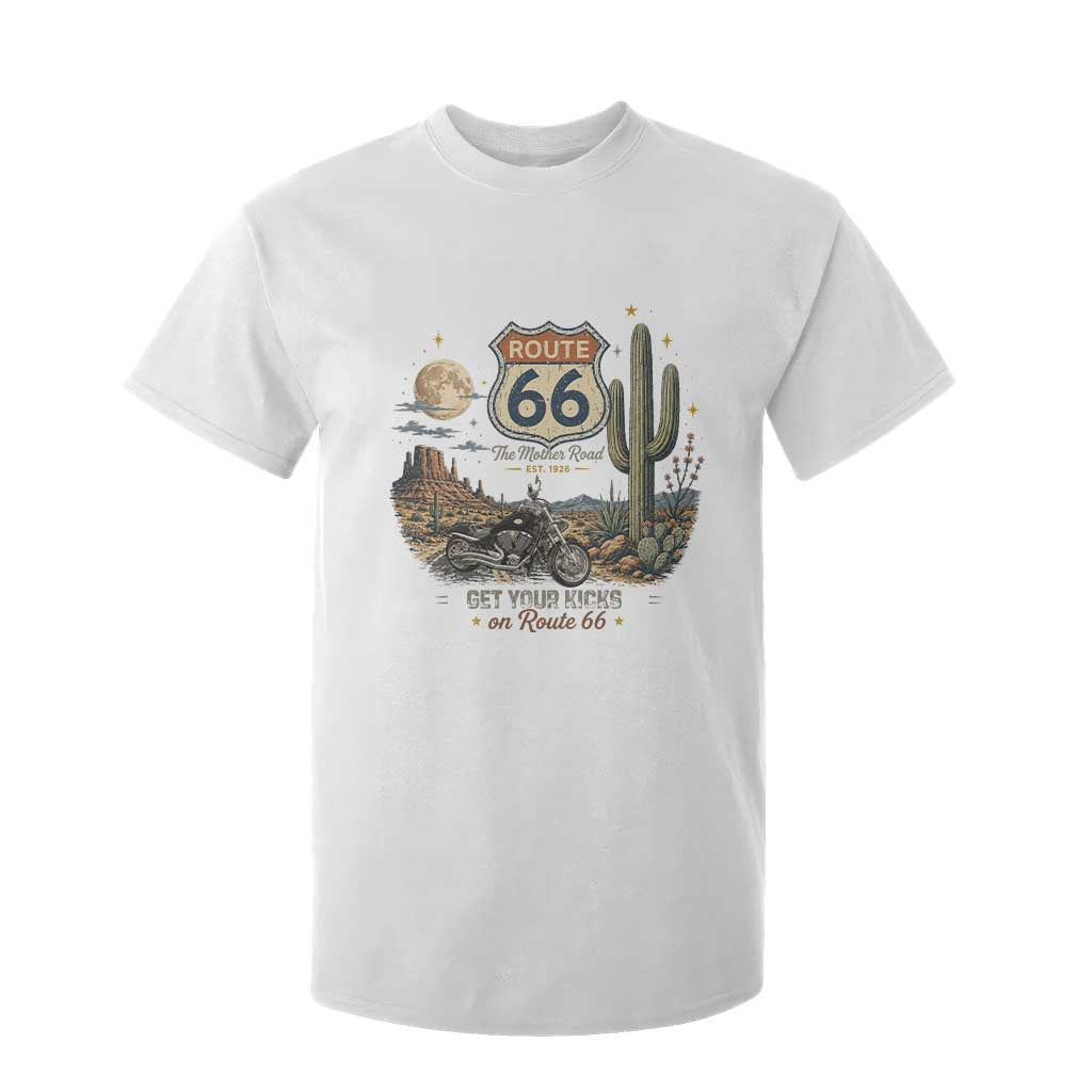 Route Highway 66 Get Your Kicks Centennial Road Trip T Shirt For Kid Vintage 1976 American Cruiser Motorcycle Lover 100th Anniversary Gift TS14 White Print Your Wear