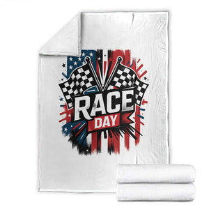 Checkered Flag Racing Throw Blanket Race Day Team Lover TS14 White Print Your Wear