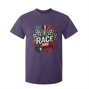 Checkered Flag Racing T Shirt For Kid Race Day Team Lover TS14 Purple Print Your Wear