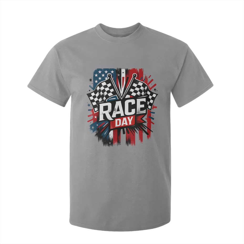 Checkered Flag Racing T Shirt For Kid Race Day Team Lover TS14 Sport Gray Print Your Wear