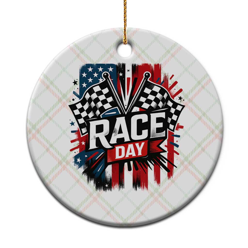 Checkered Flag Racing Ceramic Ornament Race Day Team Lover TS14 1pc Christmas Plaid Print Your Wear