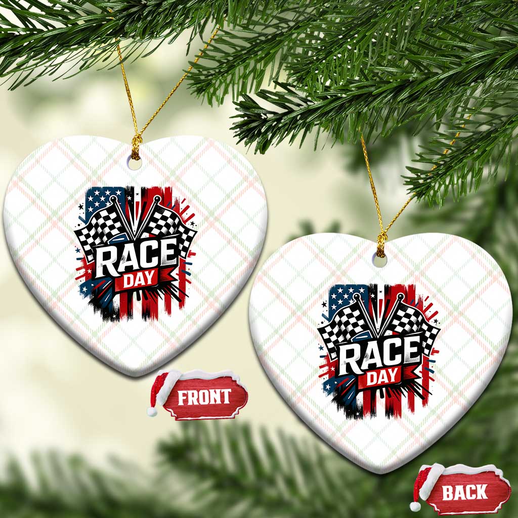 Checkered Flag Racing Ceramic Ornament Race Day Team Lover TS14 Print Your Wear