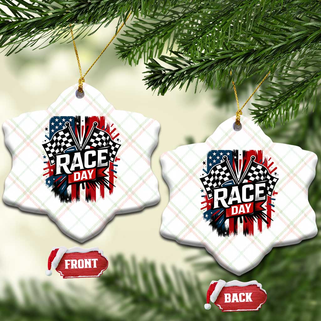 Checkered Flag Racing Ceramic Ornament Race Day Team Lover TS14 Print Your Wear