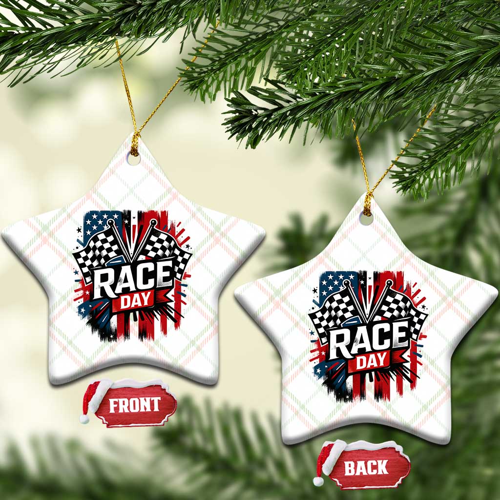 Checkered Flag Racing Ceramic Ornament Race Day Team Lover TS14 Print Your Wear
