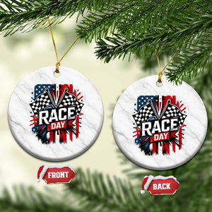 Checkered Flag Racing Ceramic Ornament Race Day Team Lover TS14 1pc White Marble Print Your Wear