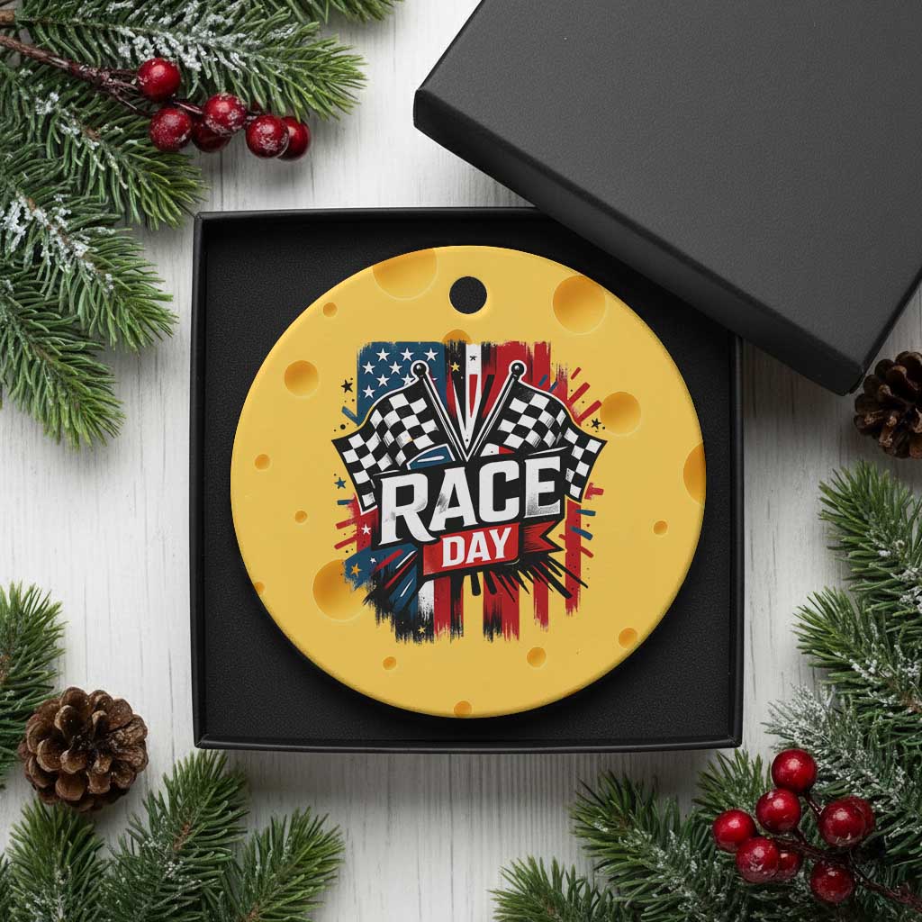 Checkered Flag Racing Ceramic Ornament Race Day Team Lover TS14 1pc Yellow Cheese Print Your Wear