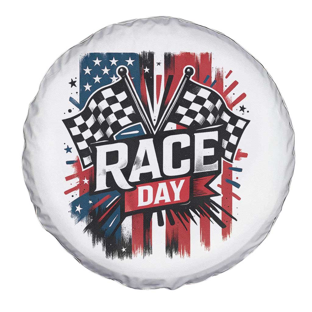 Checkered Flag Racing Spare Tire Cover Race Day Team Lover TS14 Print Your Wear