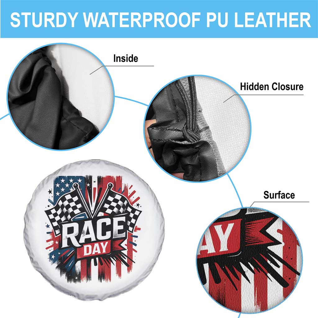 Checkered Flag Racing Spare Tire Cover Race Day Team Lover TS14 Print Your Wear