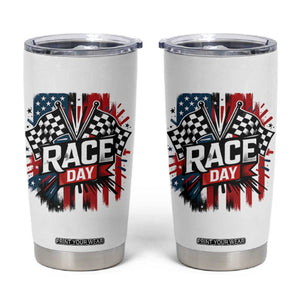 Checkered Flag Racing Tumbler Cup Race Day Team Lover TS14 White Print Your Wear