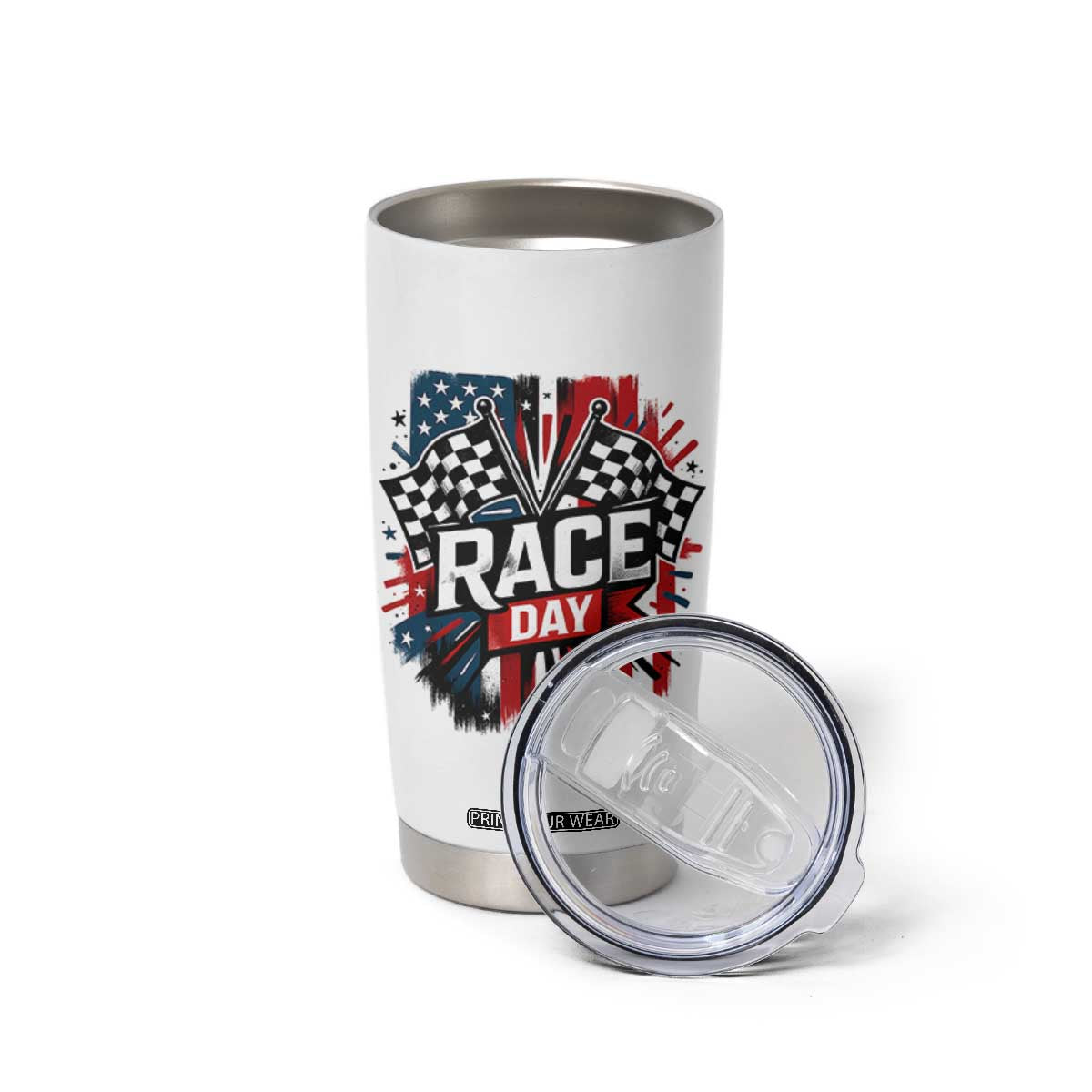 Checkered Flag Racing Tumbler Cup Race Day Team Lover TS14 Print Your Wear