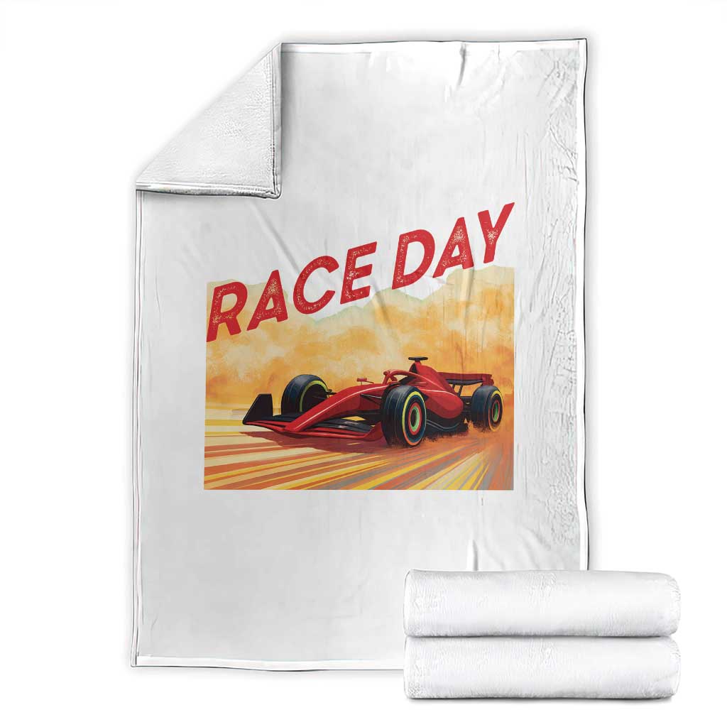 Vintage Racing Formula Car Throw Blanket TS14 White Print Your Wear