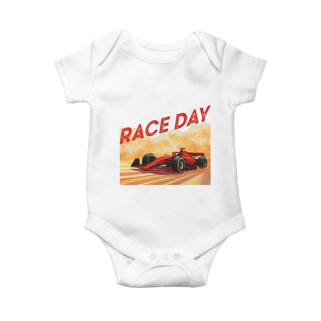 Vintage Racing Formula Car Baby Onesie TS14 White Print Your Wear