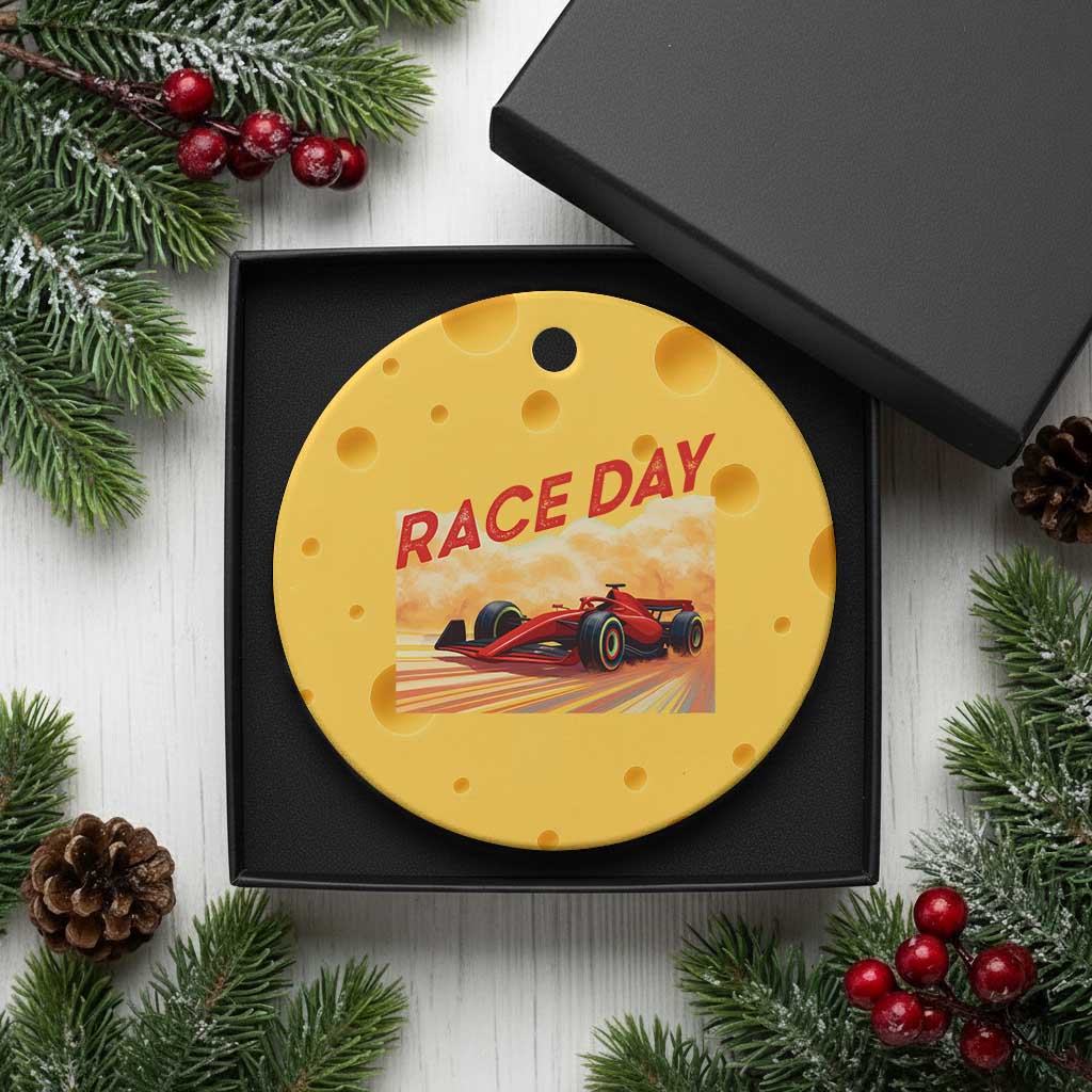 Vintage Racing Formula Car Ceramic Ornament TS14 1pc Yellow Cheese Print Your Wear