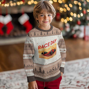 Vintage Racing Formula Car Ugly Christmas Sweater TS14 Mocha Mousse Print Your Wear