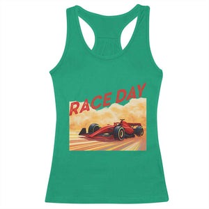 Vintage Racing Formula Car Racerback Tank Top TS14 Irish Green Print Your Wear