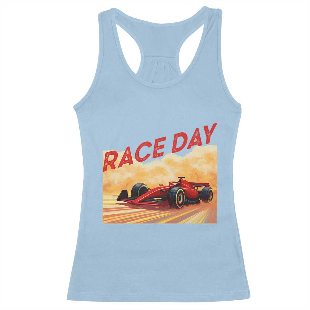 Vintage Racing Formula Car Racerback Tank Top TS14 Light Blue Print Your Wear