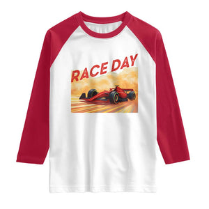 Vintage Racing Formula Car Raglan Shirt TS14 White Red Print Your Wear
