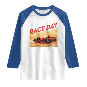 Vintage Racing Formula Car Raglan Shirt TS14 White Royal Print Your Wear