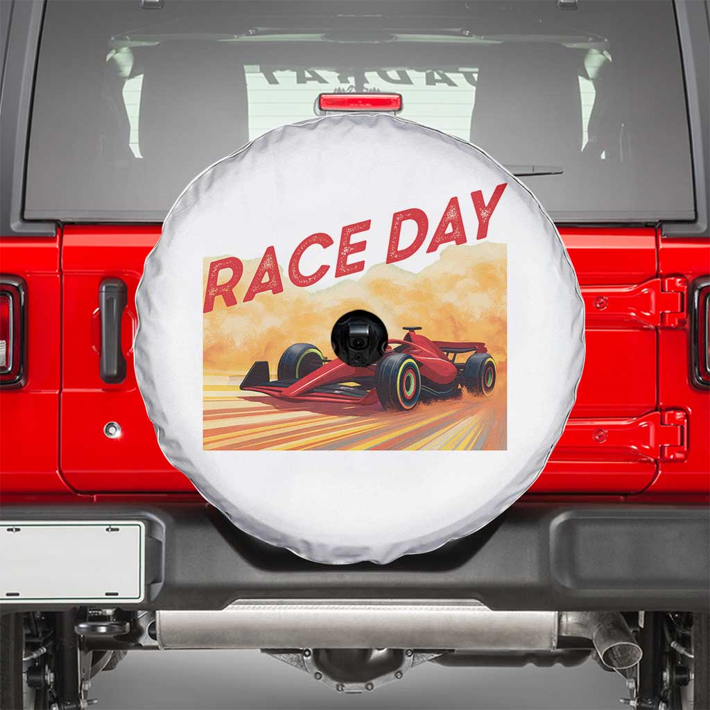 Vintage Racing Formula Car Spare Tire Cover TS14 White Print Your Wear